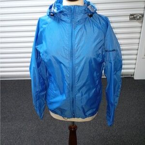 Columbia Electric Blue Hooded Packable Jacket